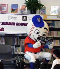 Mr. Met Learns to Read the Playbook